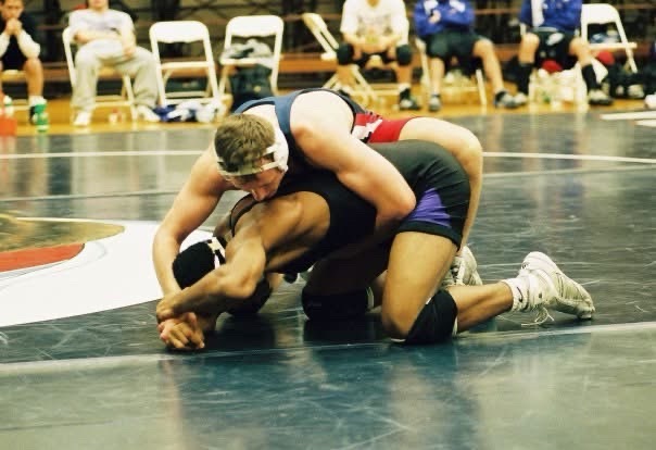 Wrestling takedown attempt