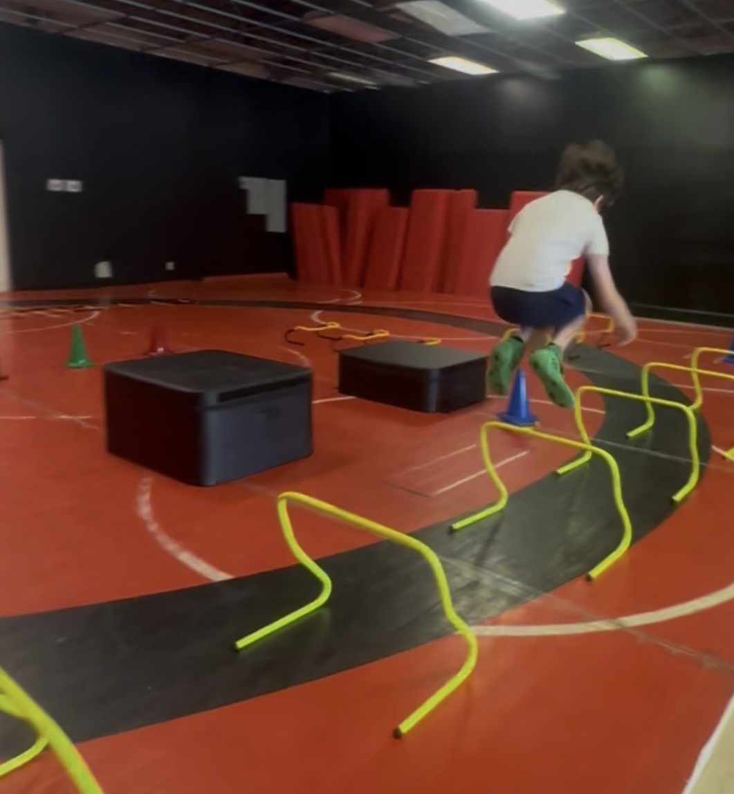 Youth athletes training speed and agility